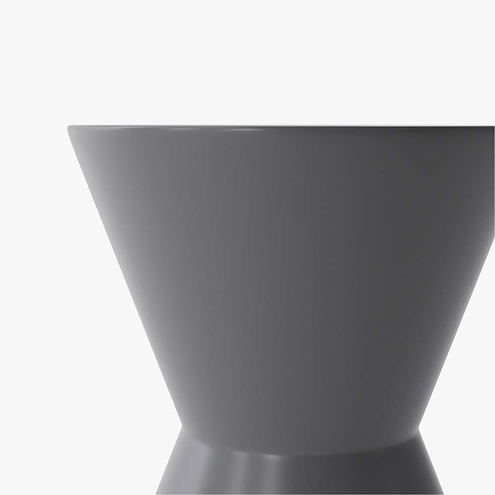 Glass Gray Fiberglass End & Side Tables