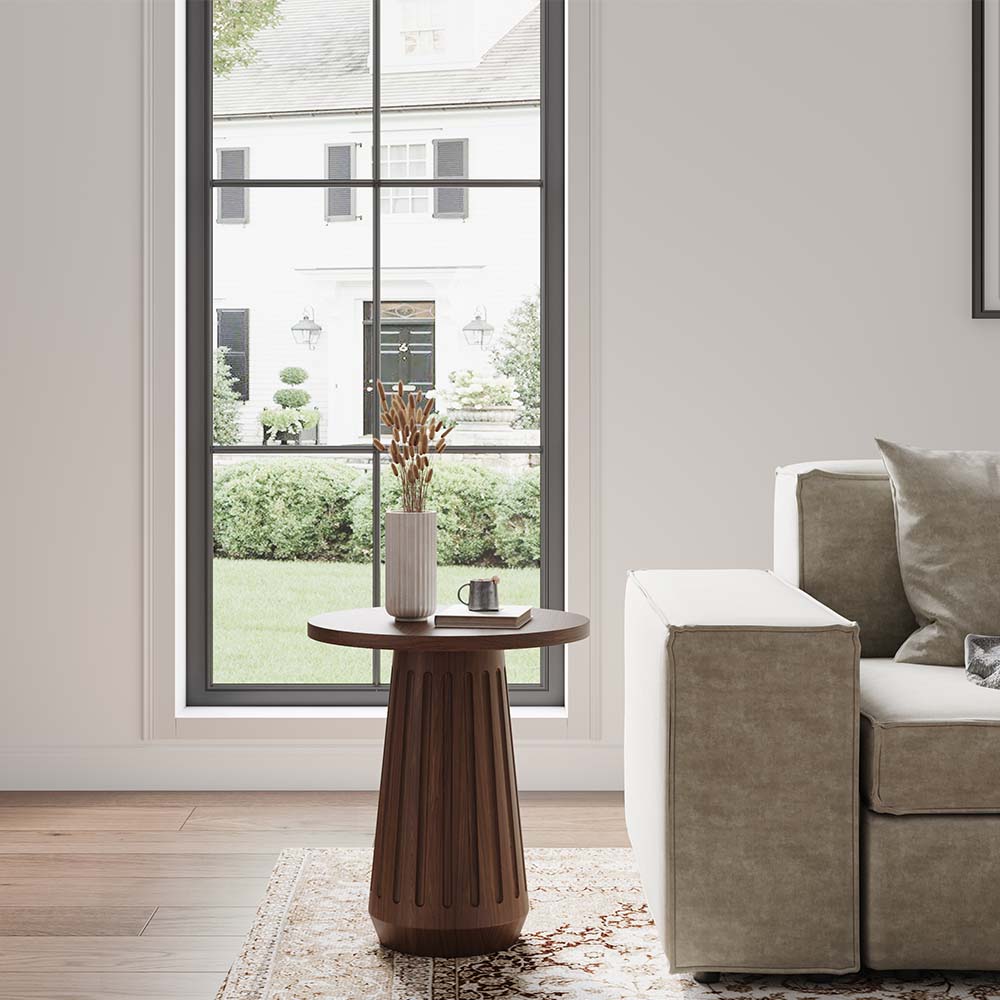 Modern Walnut MDF End & Side Tables