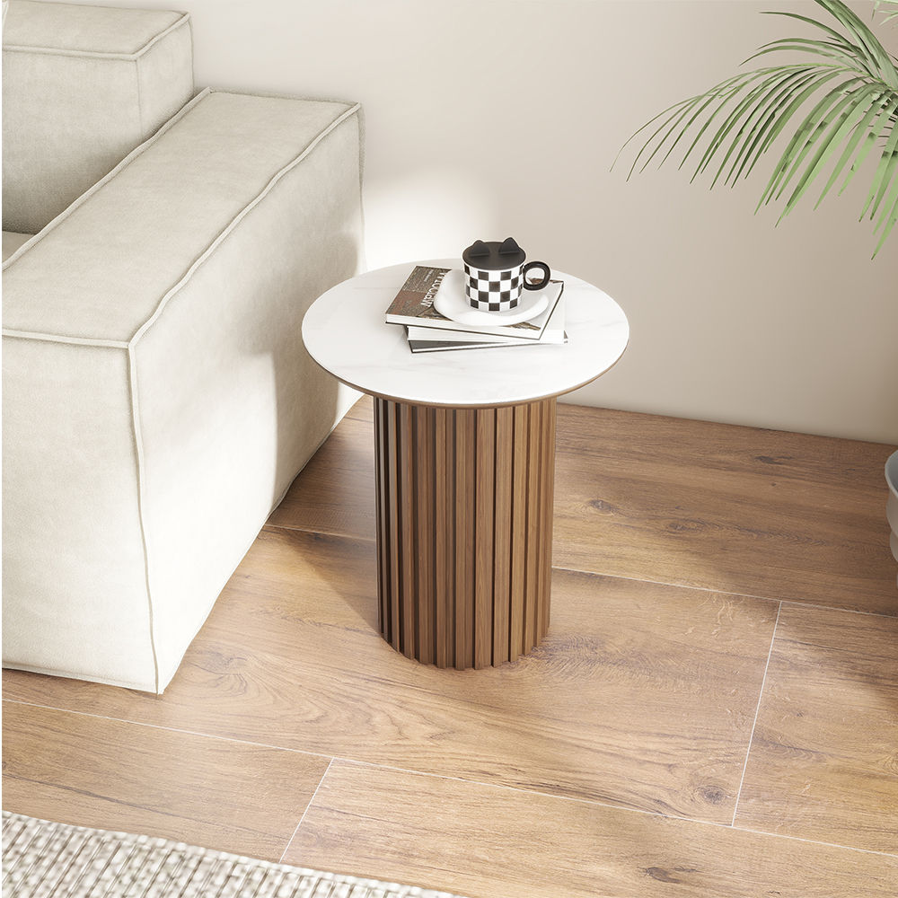 Walnut Color MDF End & Side Tables