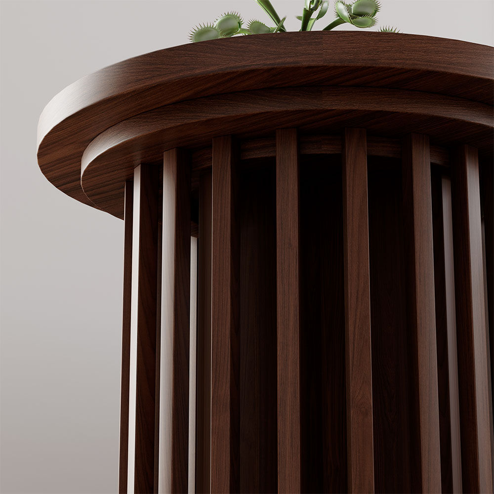Modern Minimalist Walnut Color MDF End & Side Tables