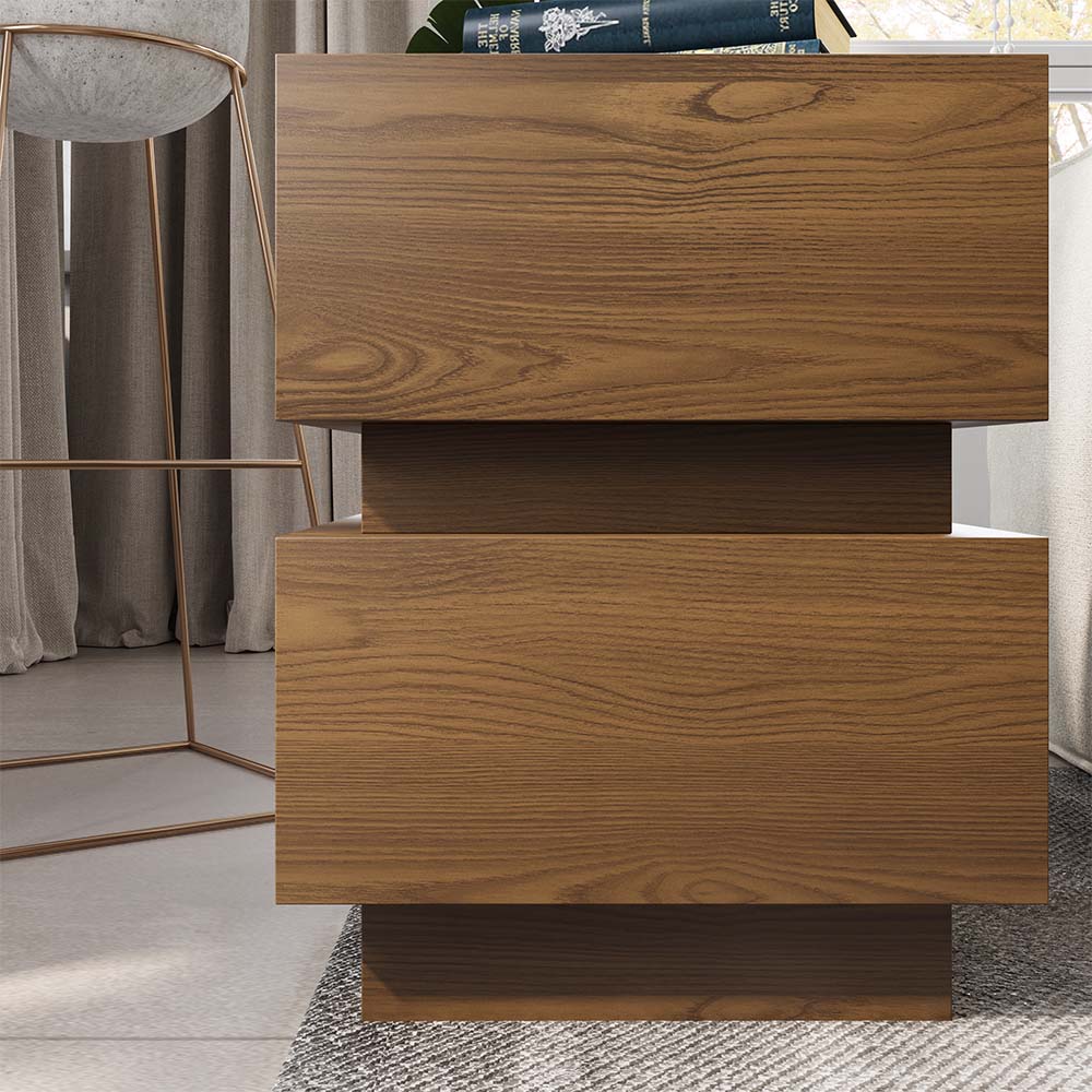 Fully Assemble Walnut Color MDF End & Side Tables