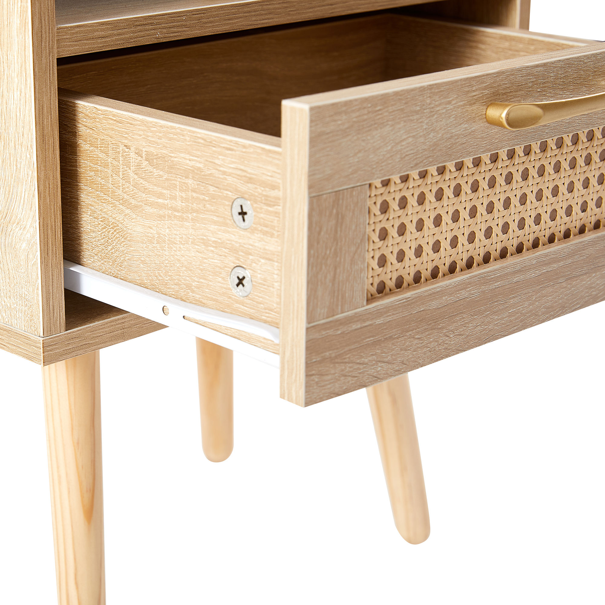 Modern Luxury Wood color MDF & Solid Wood End & Side Tables