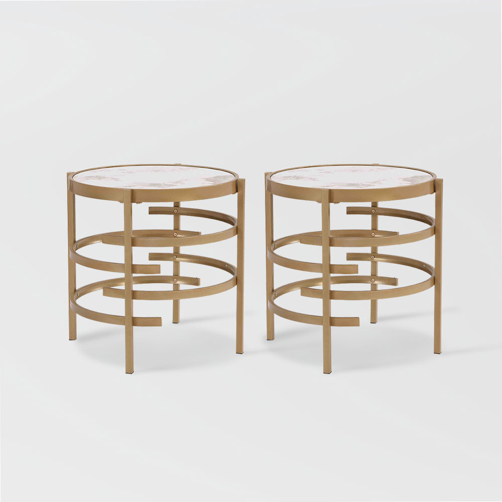 Modern Minimalist Golden Iron End & Side Tables