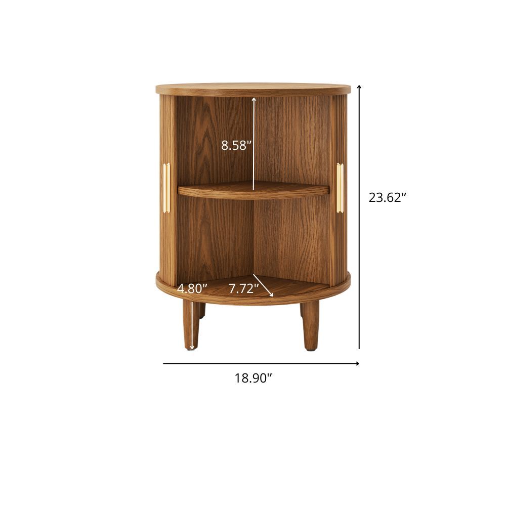 Mid Century Modern Walnut Color Plywood End & Side Tables