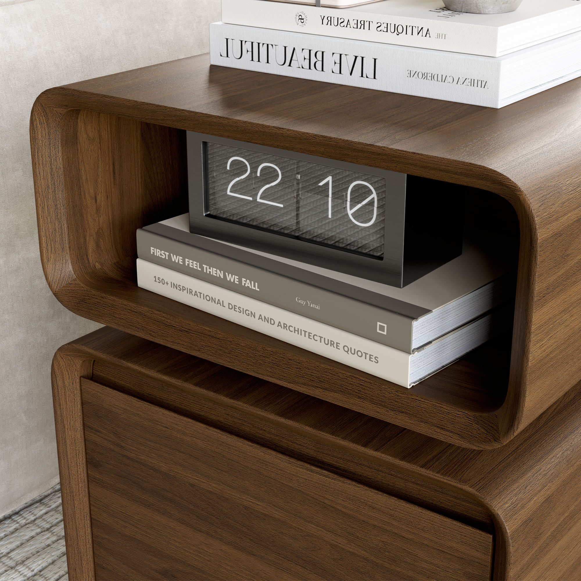 Walnut Color MDF End & Side Tables