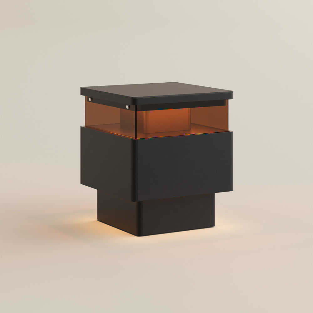 Black Engineered Wood End & Side Tables