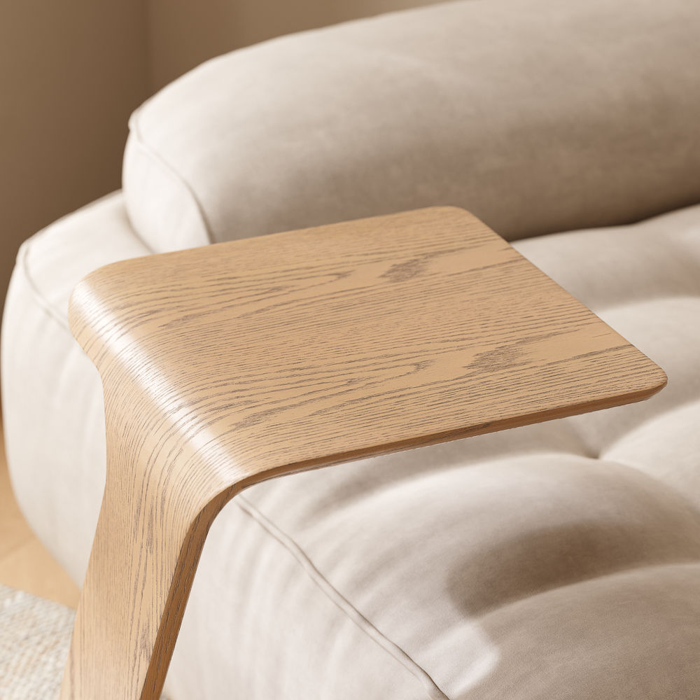 Natural Wood Color MDF End & Side Tables