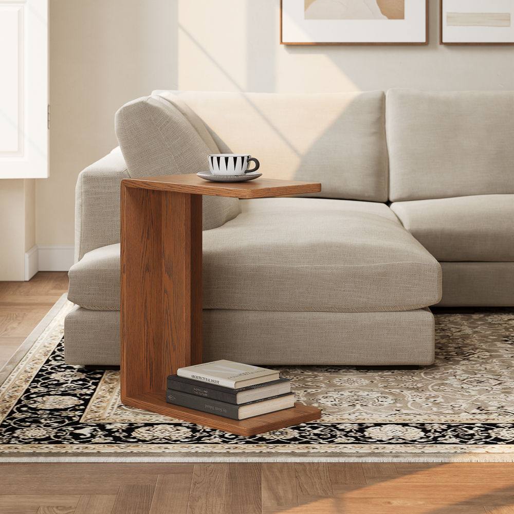Walnut Color Engineered Wood End & Side Tables