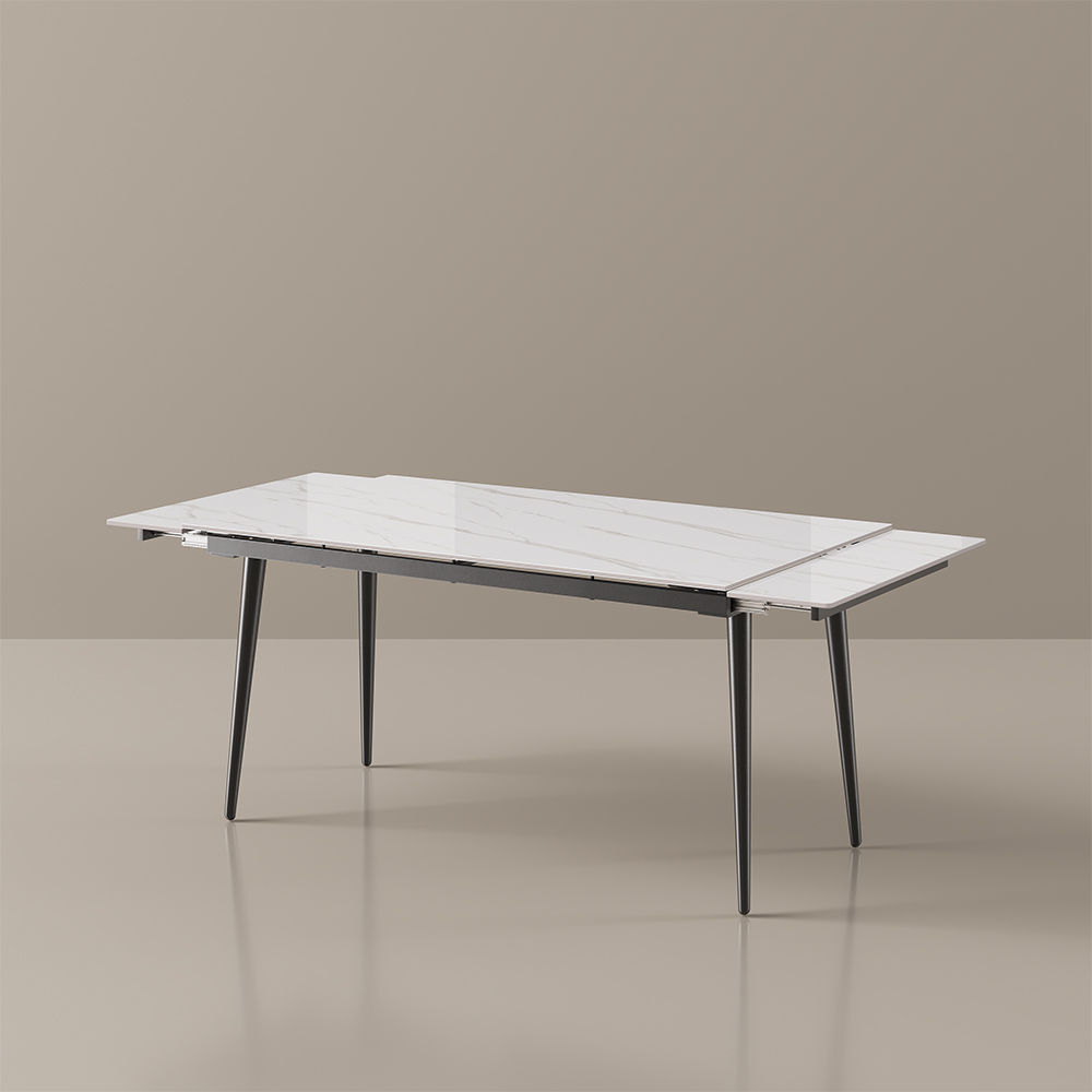 Seats 4 White Sintered Stone Extendable Dining Tables