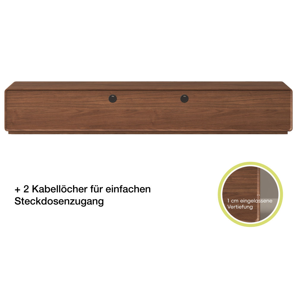 mit Stauraum Dunkles Holz und Schwarz  MDF TV-Möbel
