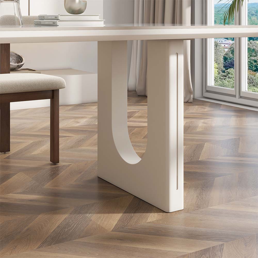 White Sintered Stone Kitchen Island
