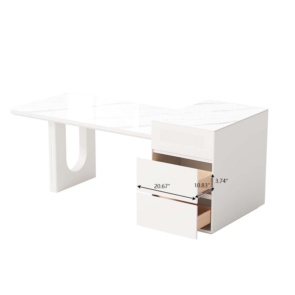 White Sintered Stone Kitchen Island