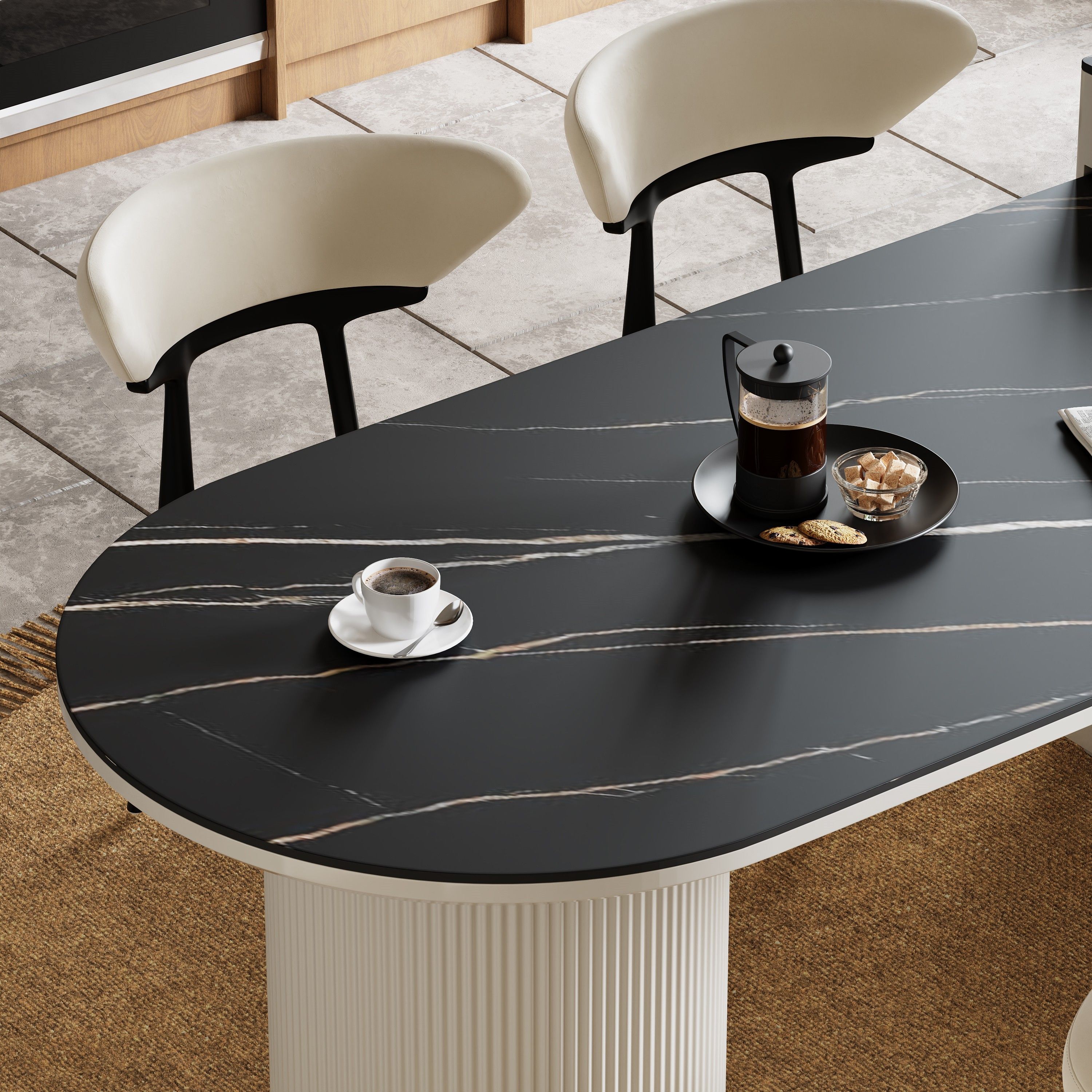 Black Sintered Stone Kitchen Island