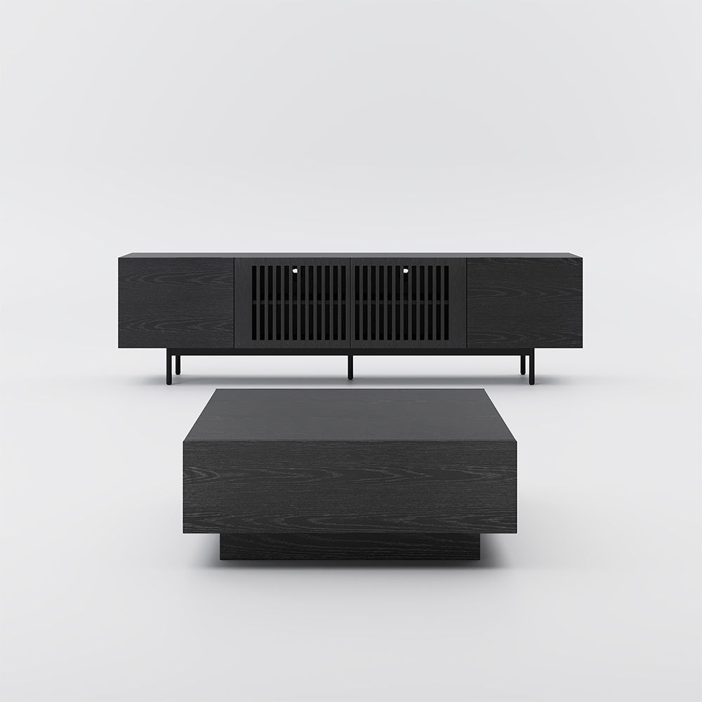 Black MDF Living Room Set
