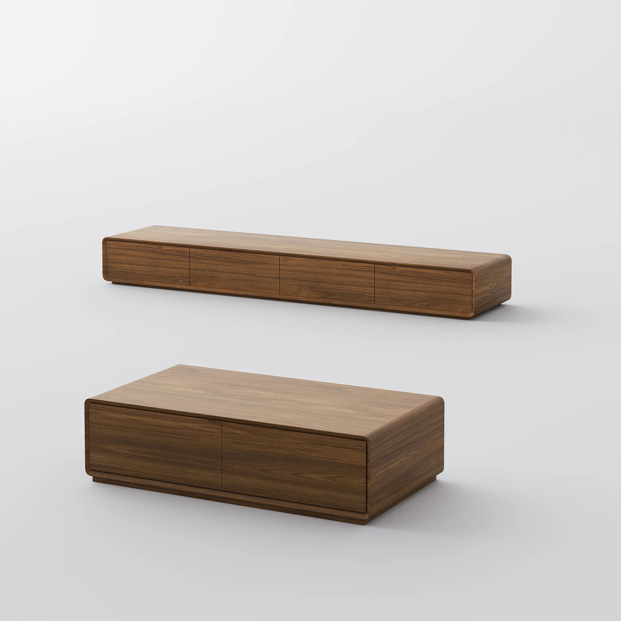 Oak Dark Wood Living Room Set