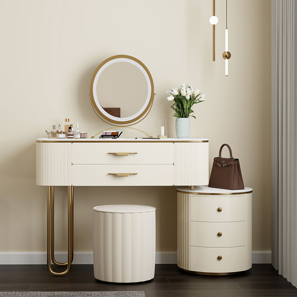 Beige MDF Makeup Vanities