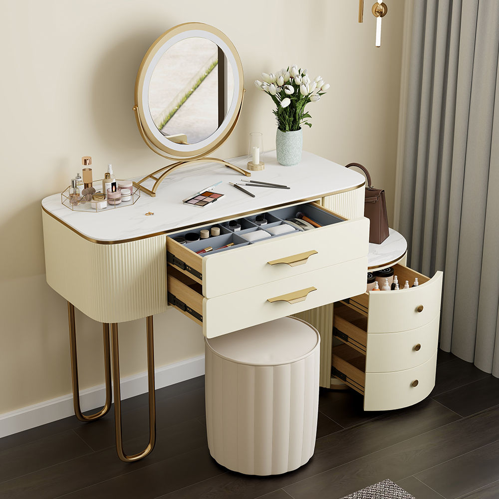 Beige MDF Makeup Vanities