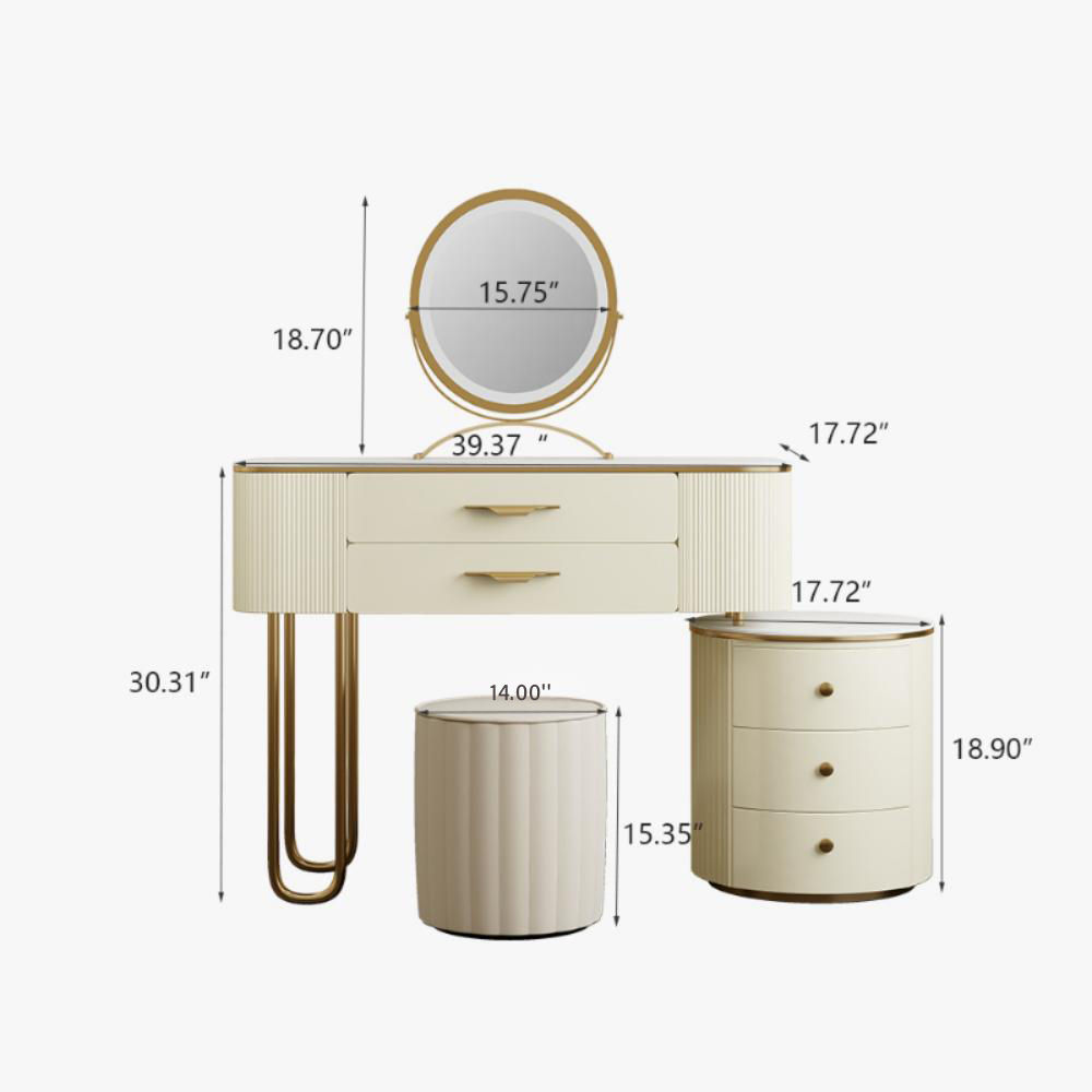 Beige MDF Makeup Vanities