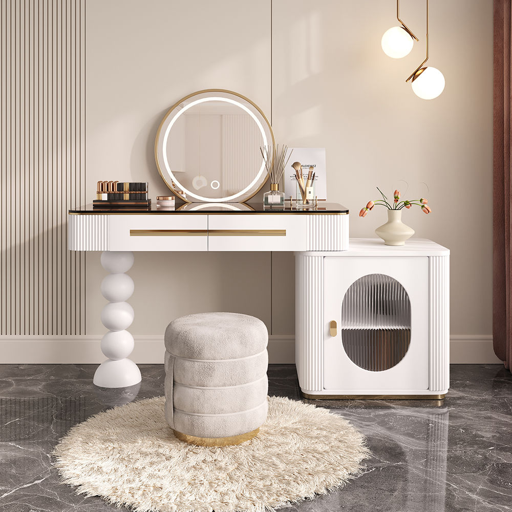 Modern Minimalist White MDF Makeup Vanities