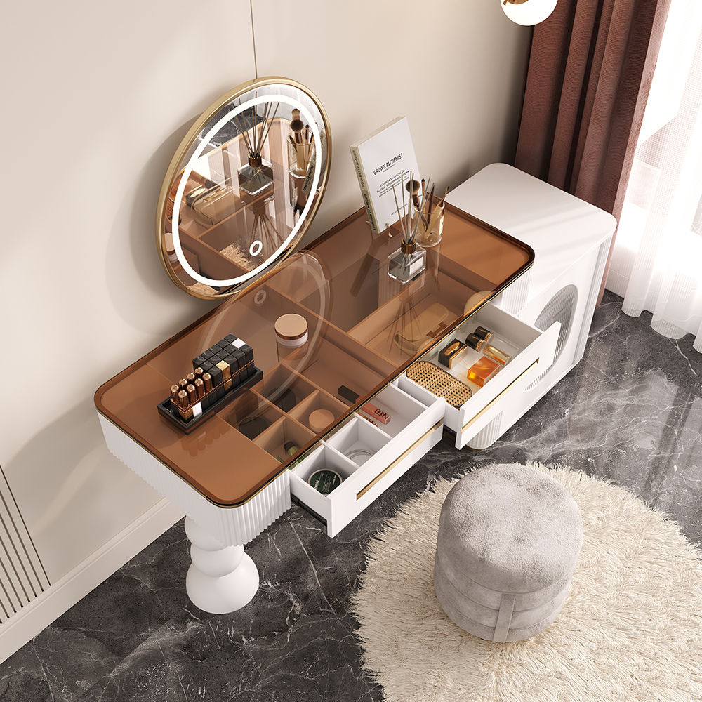Modern Minimalist White MDF Makeup Vanities