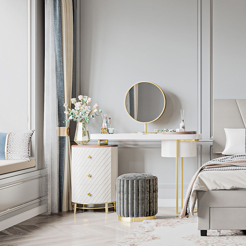 Wood White MDF Makeup Vanities