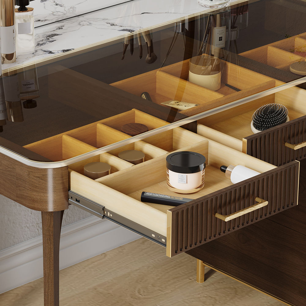 Wood Walnut MDF Makeup Vanities