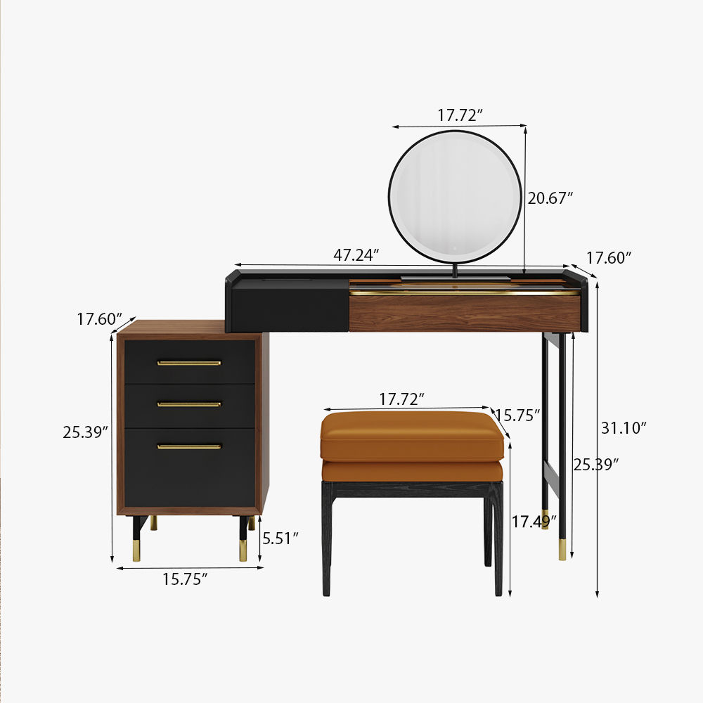 Walnut MDF Makeup Vanities