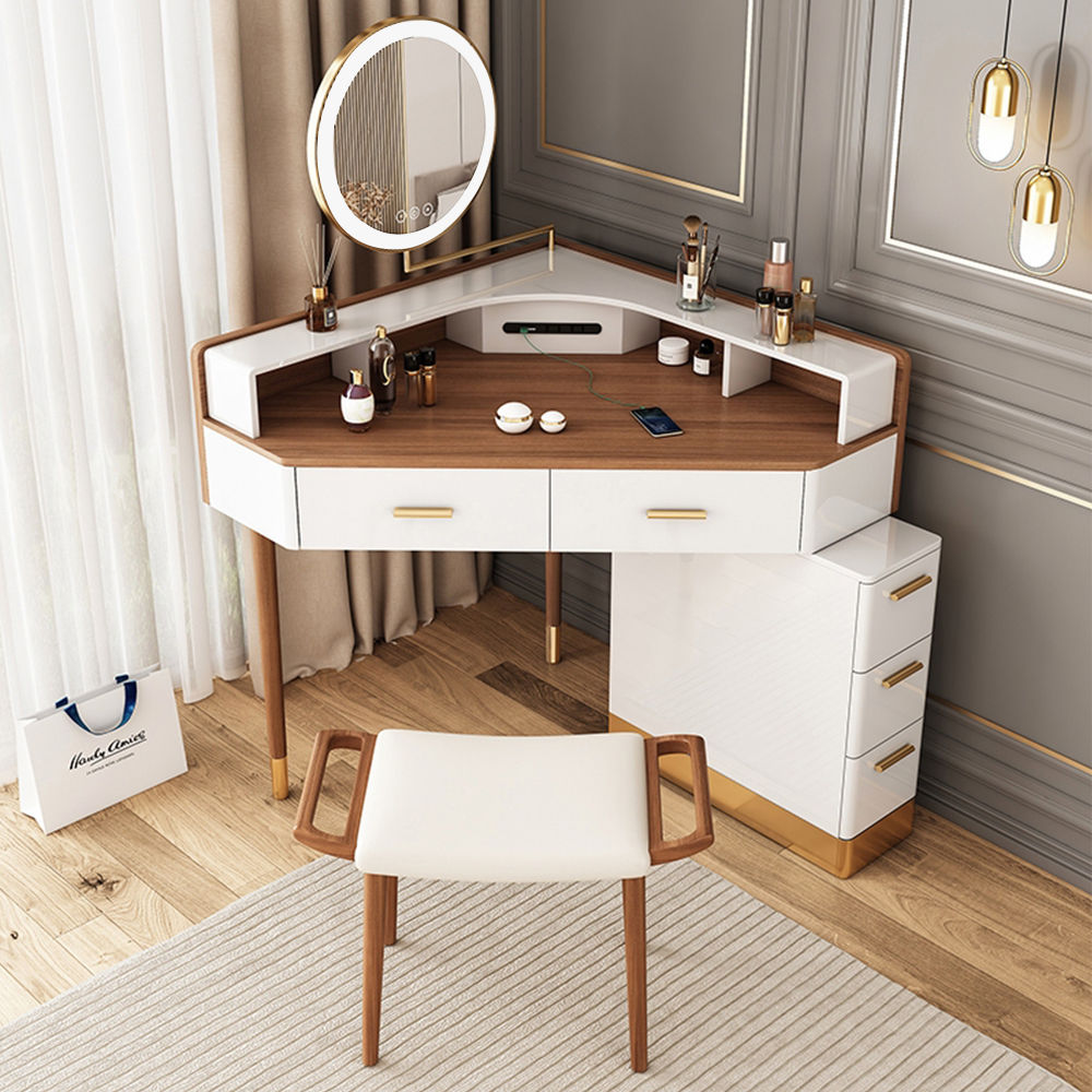 Dark Wood MDF Makeup Vanities