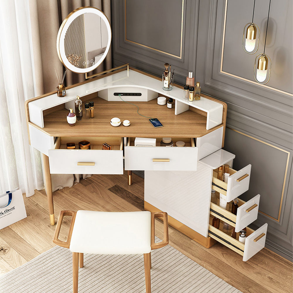 Light Wood MDF Makeup Vanities