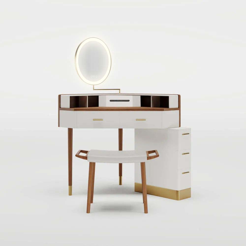 Dark Wood MDF Makeup Vanities