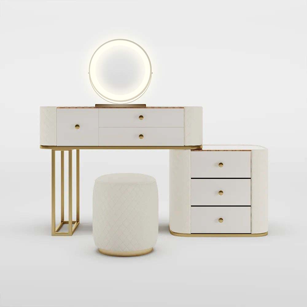Wood Beige MDF Makeup Vanities
