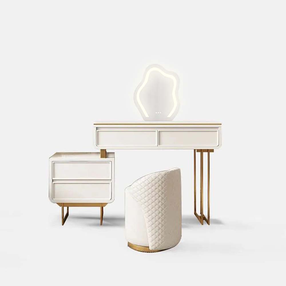 with Light Beige MDF Makeup Vanities