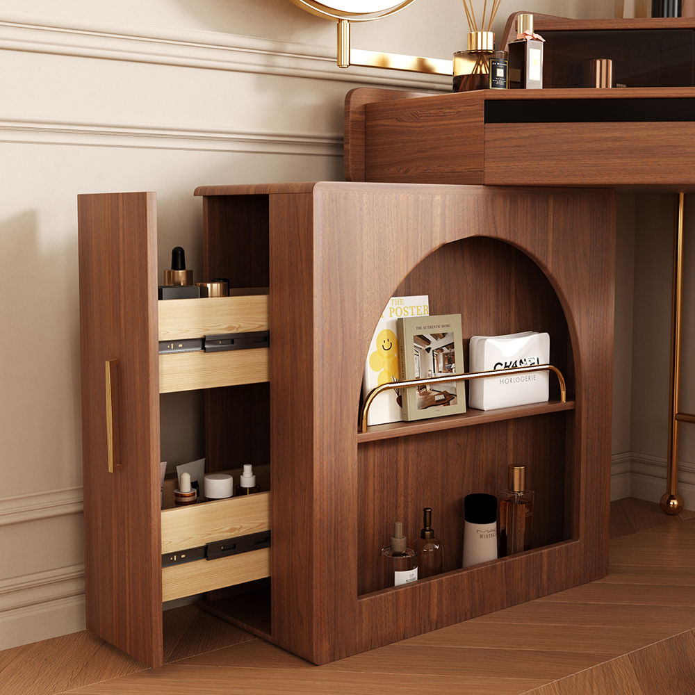 Designer Collection Walnut MDF Makeup Vanities