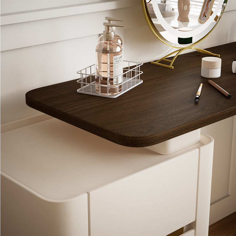 On the Ground Beige MDF Makeup Vanities
