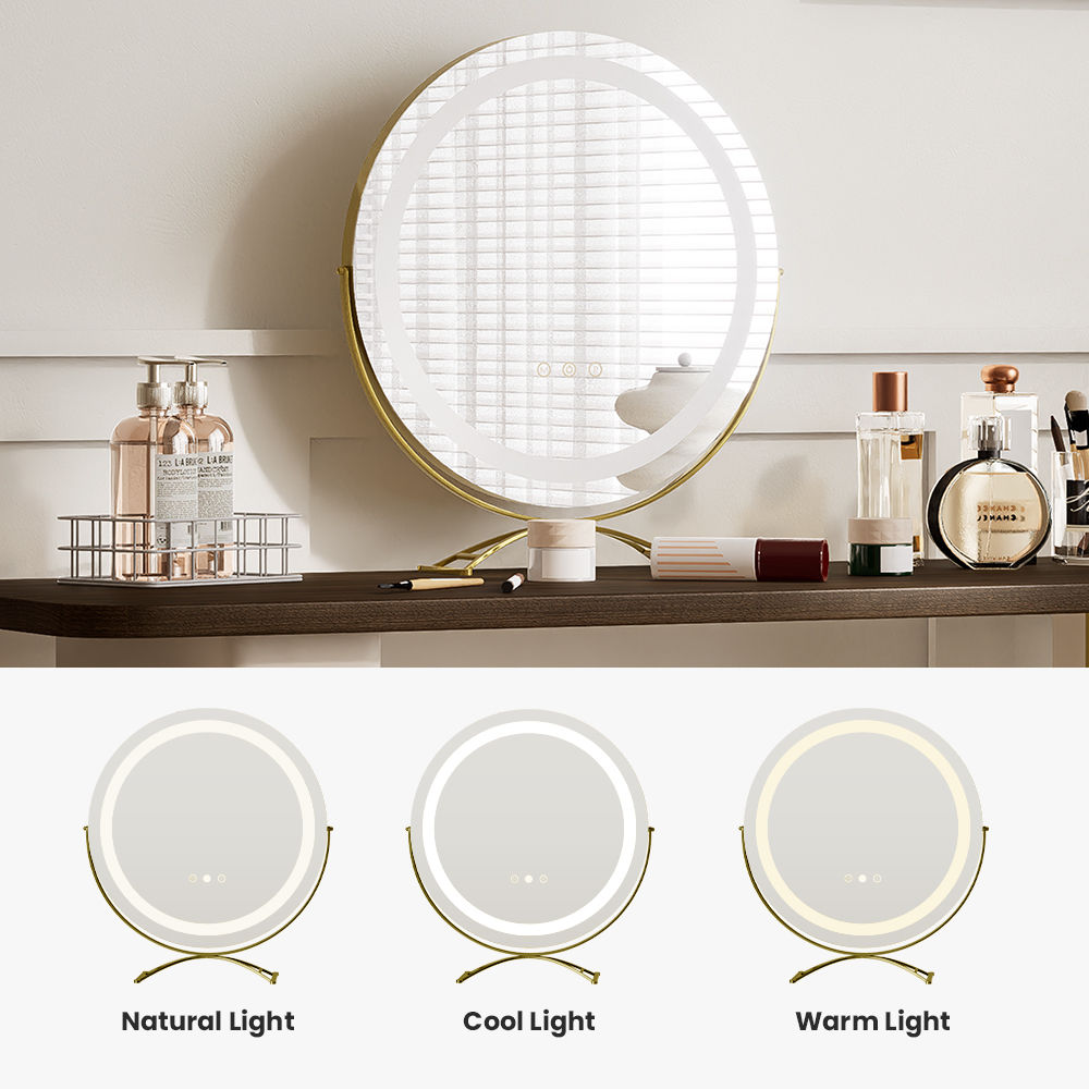 On the Ground Beige MDF Makeup Vanities