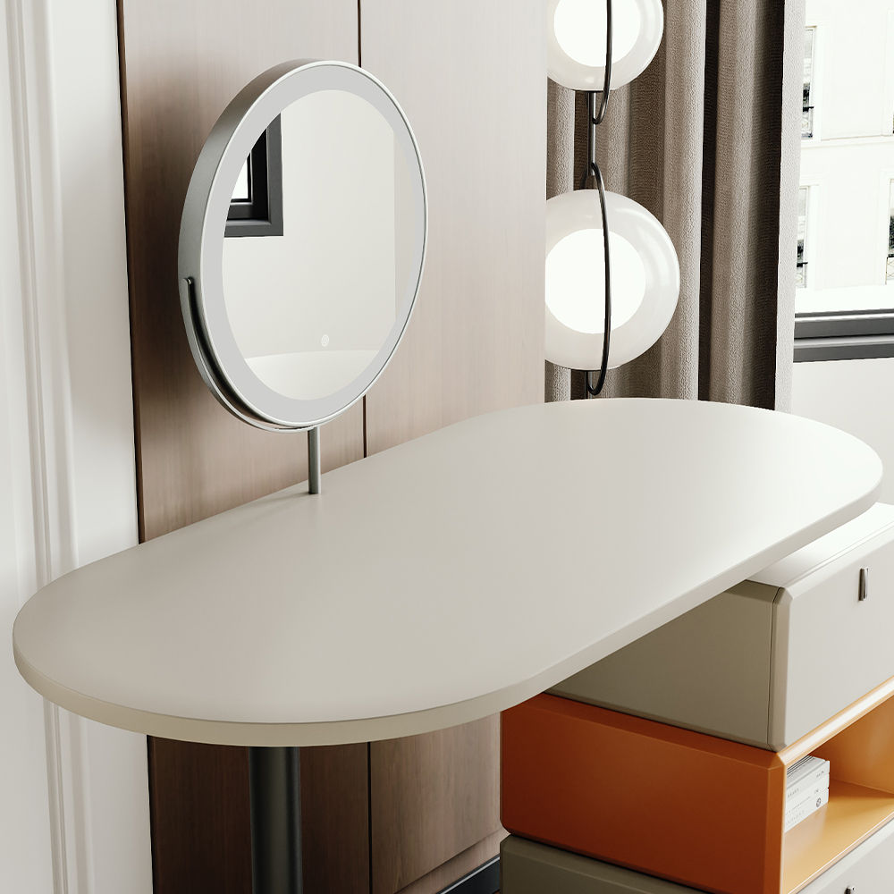 On the Ground Gray MDF Makeup Vanities