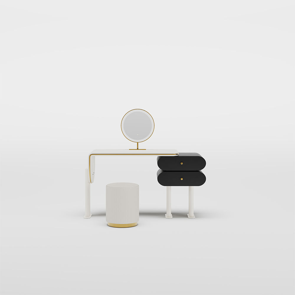 On the Ground White & Black Plywood Makeup Vanities