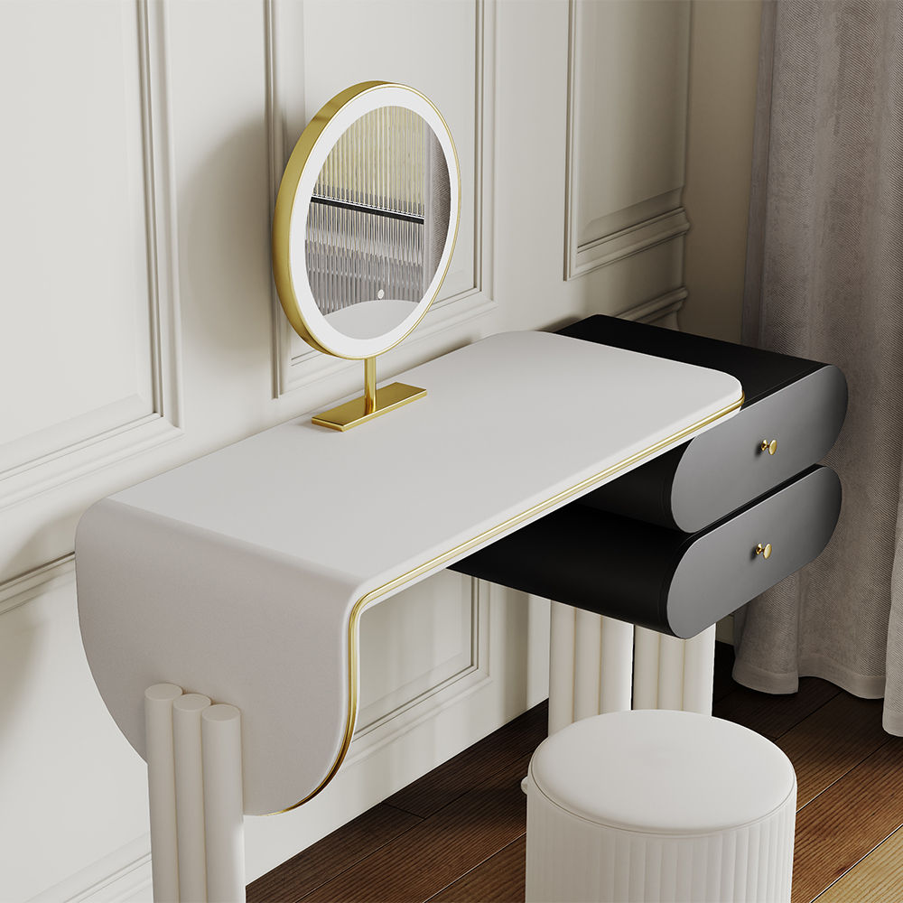 Wood White & Black Plywood Makeup Vanities