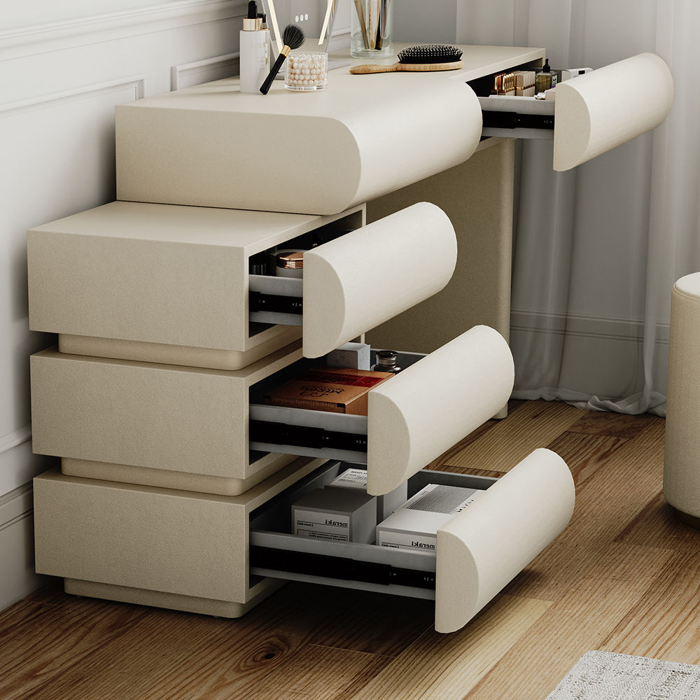 with Drawers White Wood Makeup Vanities