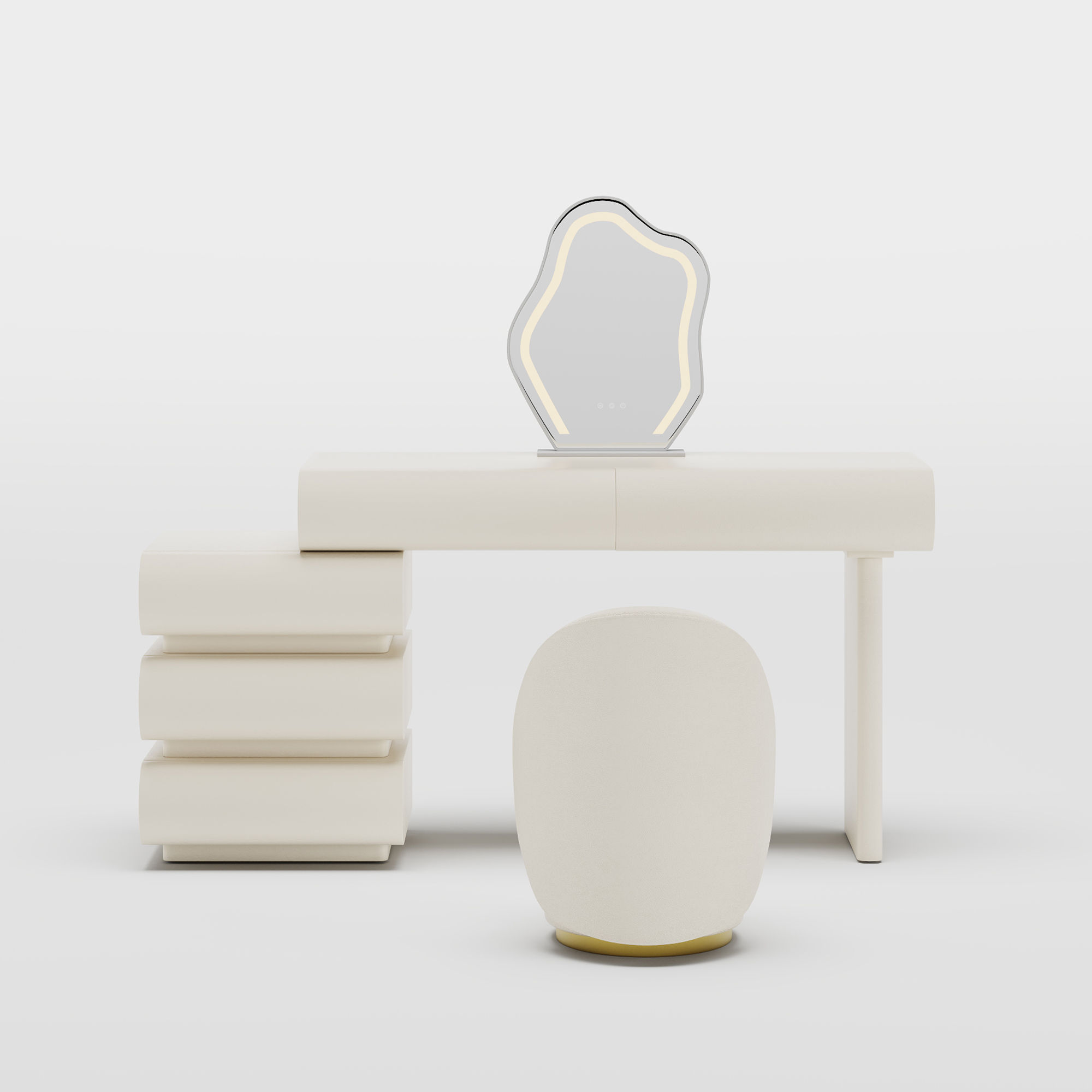 with Drawers White Wood Makeup Vanities