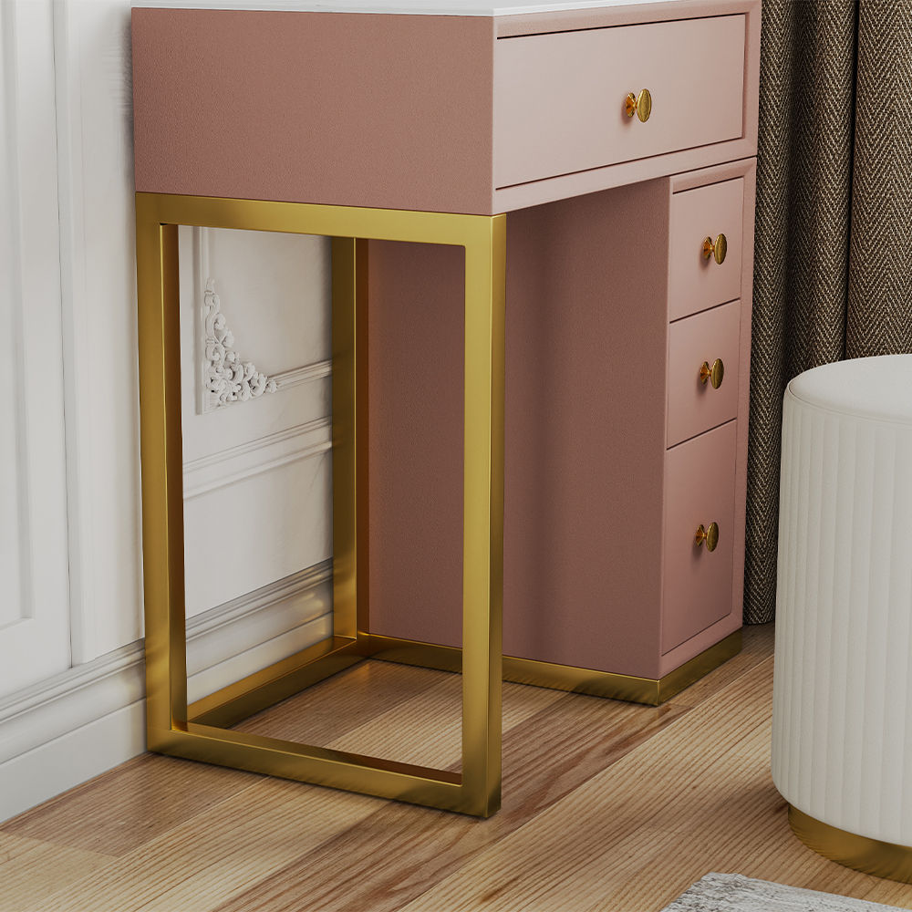 with Storage Pink Matte Sintered Stone Makeup Vanities