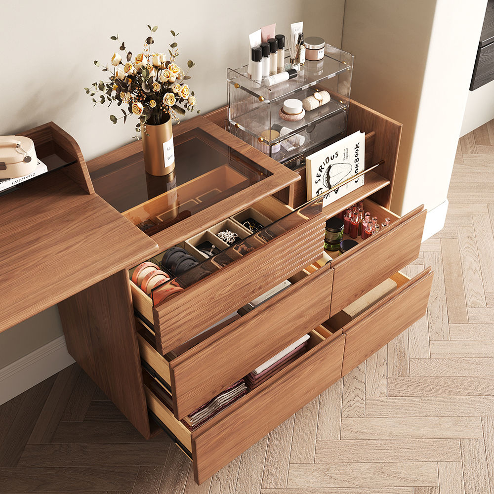 Wood Walnut MDF Makeup Vanities