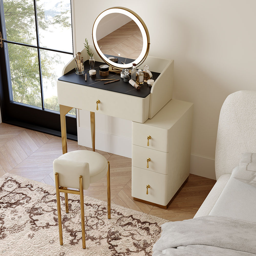 Modern Beige MDF Makeup Vanities