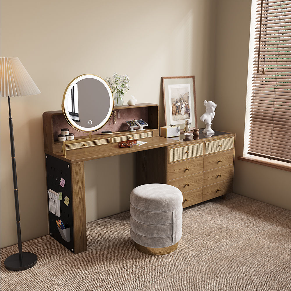 with Light Walnut MDF Makeup Vanities