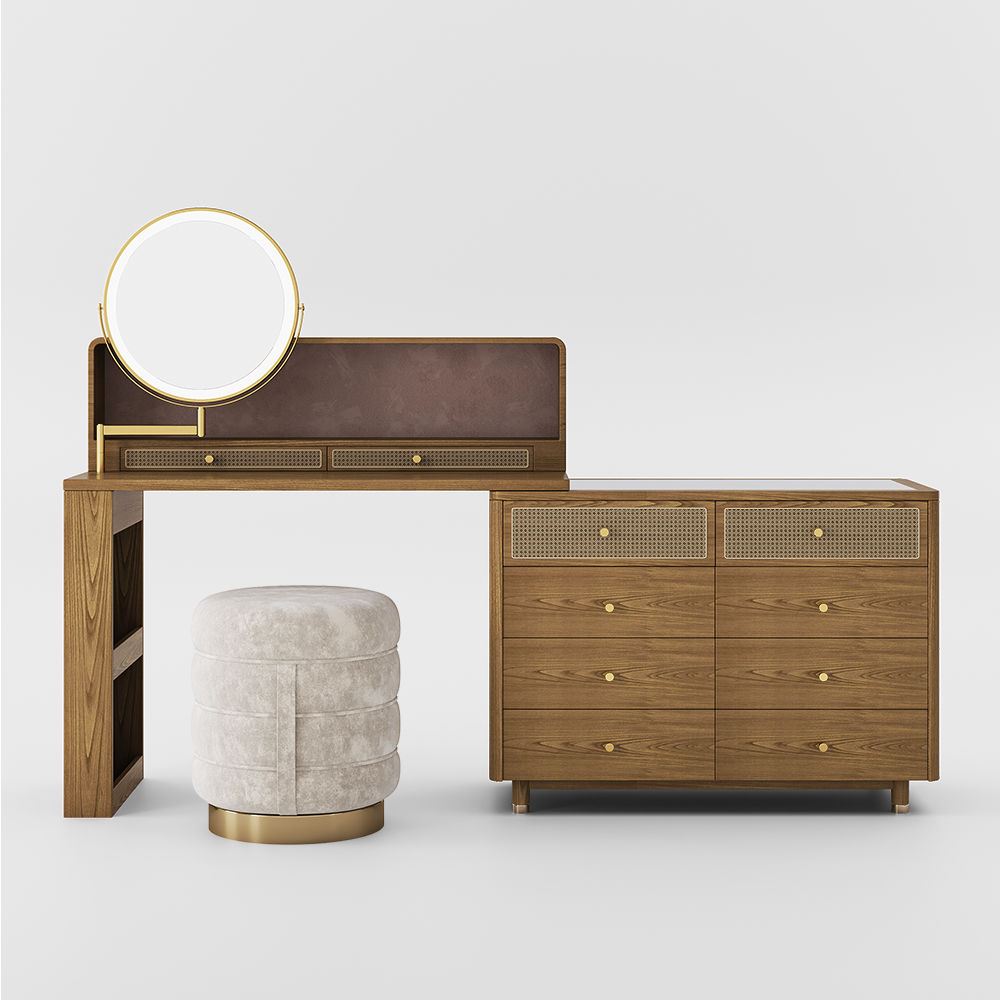 with Dressers Walnut MDF Makeup Vanities