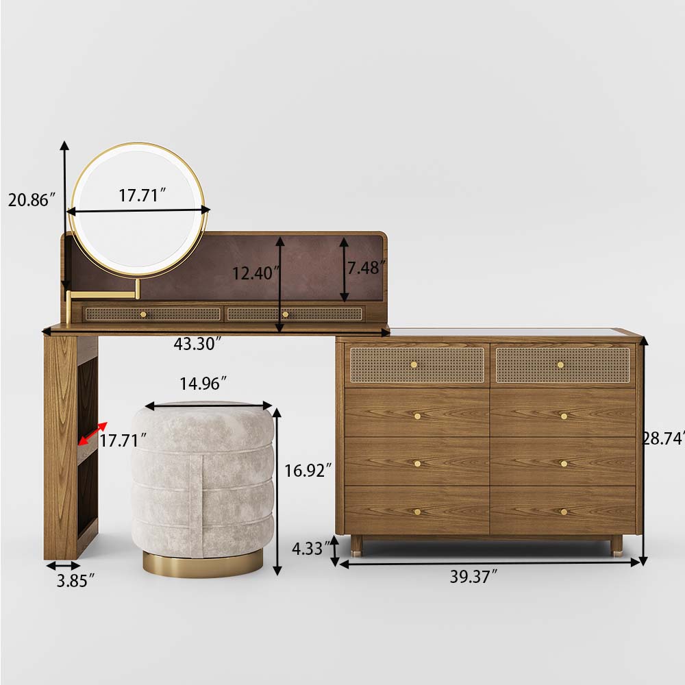 Wood Walnut MDF Makeup Vanities