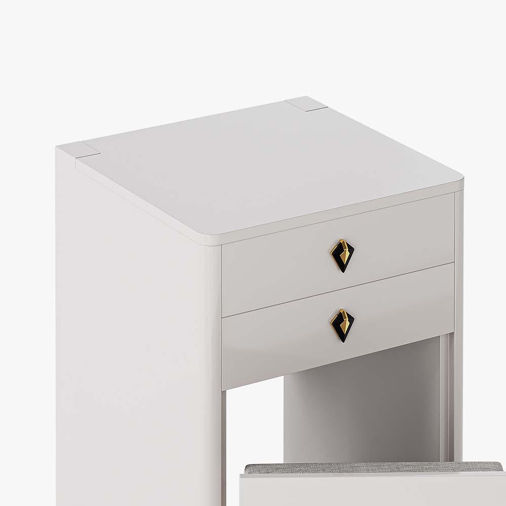 Solid Wood Beige Solid Wood Makeup Vanities