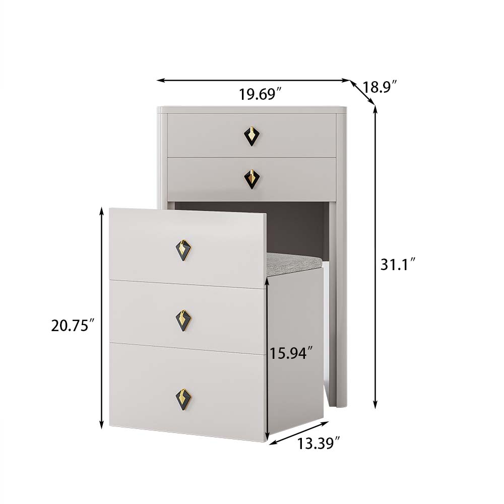 with Storage Beige Solid Wood Makeup Vanities