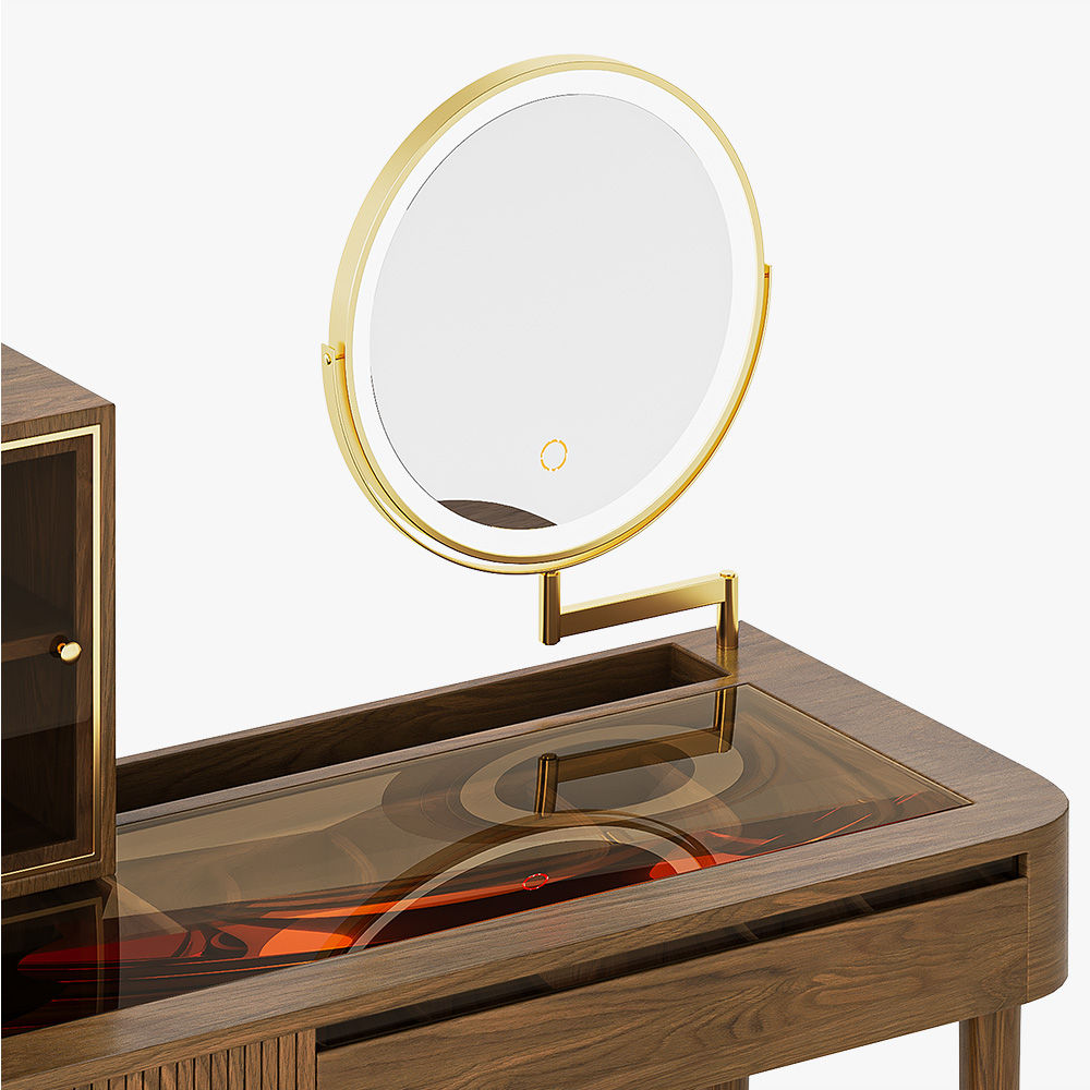 Modern Walnut Color MDF Makeup Vanities