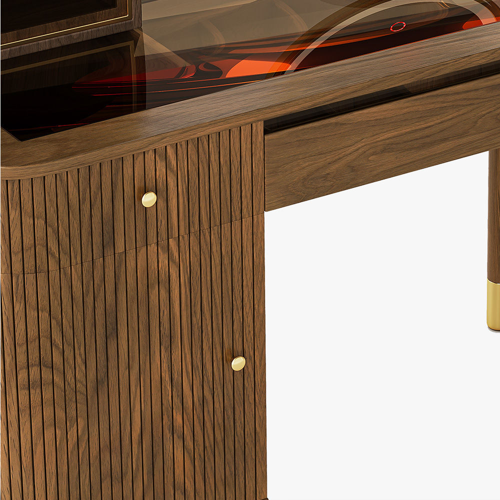 with Cabinets Walnut Color MDF Makeup Vanities